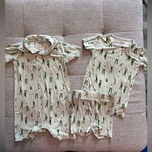 Goosies Bamboo Golf 2-Pc Pajamas & Shortalls Sz 18-24 month